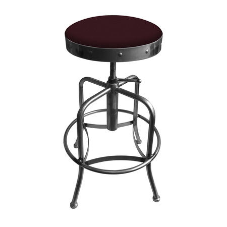HOLLAND BAR STOOL CO Adjustable Stool, Clear Coat Finish, Canter Bordeaux Seat 910CL005